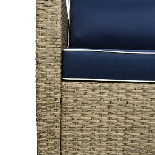 Latitude Run® 6 Piece Rattan Sectional Seating Group with Cushions